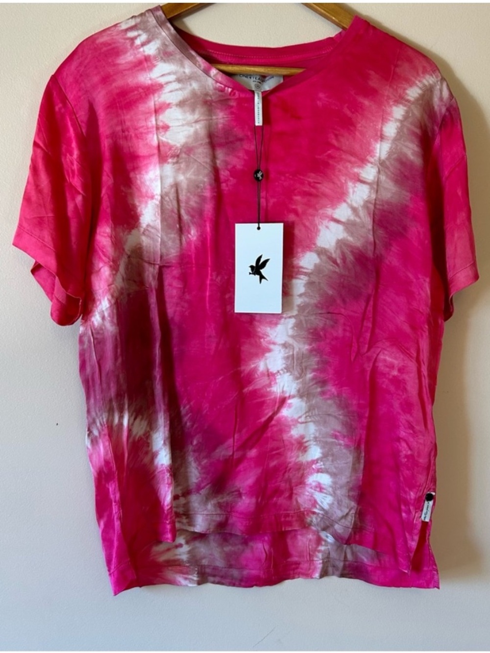 One Teaspoon Solar Flare Tie Dye Oversized Tee XS Pink  NWT